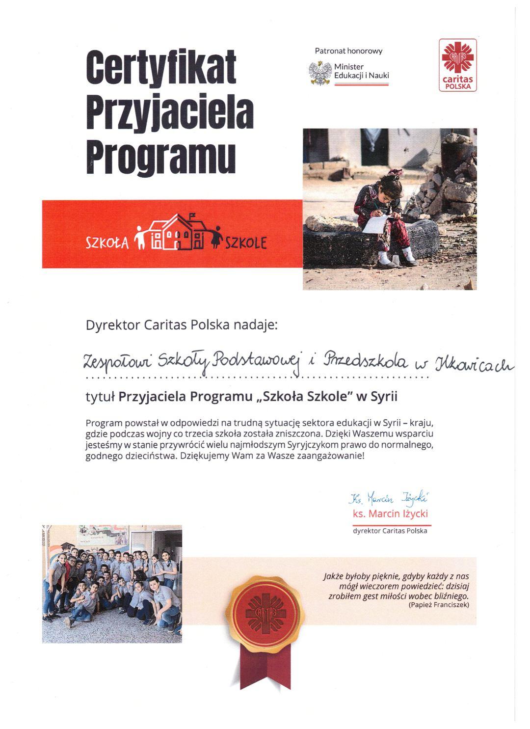 Podsumowanie akcji SZKOŁA SZKOLE