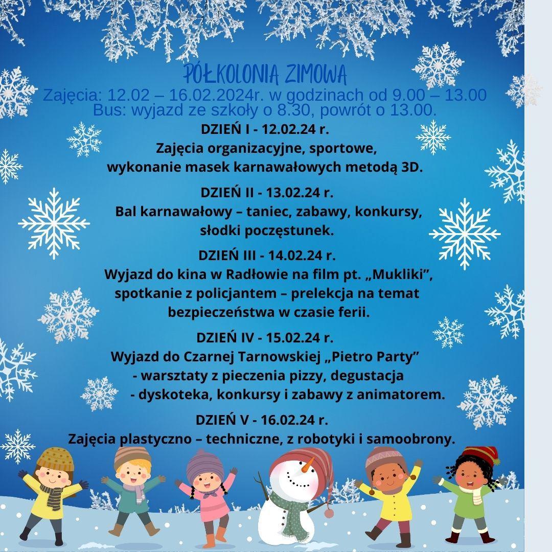 PÓŁKOLONIA ZIMOWA 2024