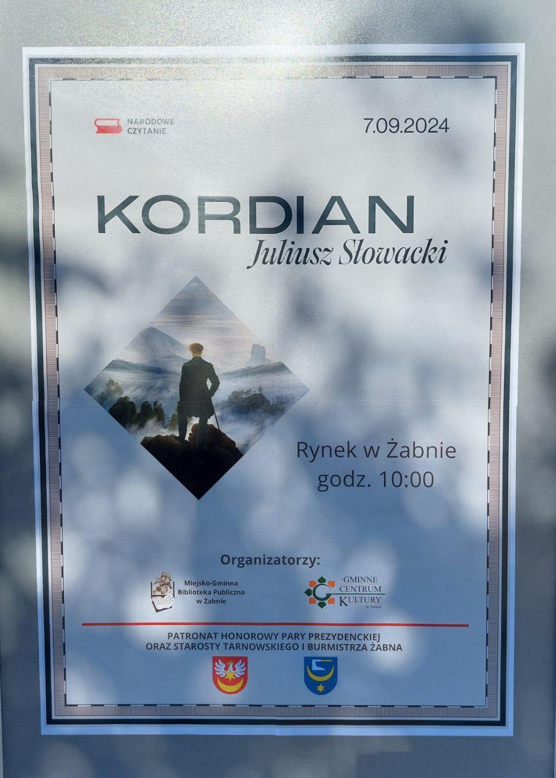13. ODSŁONA NARODOWEGO CZYTANIA – TYM RAZEM „KORDIAN”