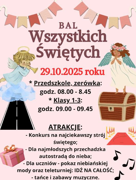 ZAPRASZAMY NA BAL WSZYSTKICH ŚWIĘTYCH
