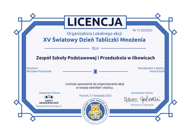 XV ŚWIATOWY DZIEŃ TABLICZKI MNOŻENIA